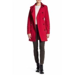 Michael Kors Lace Up Sleeve Raspberry Trench. NWT